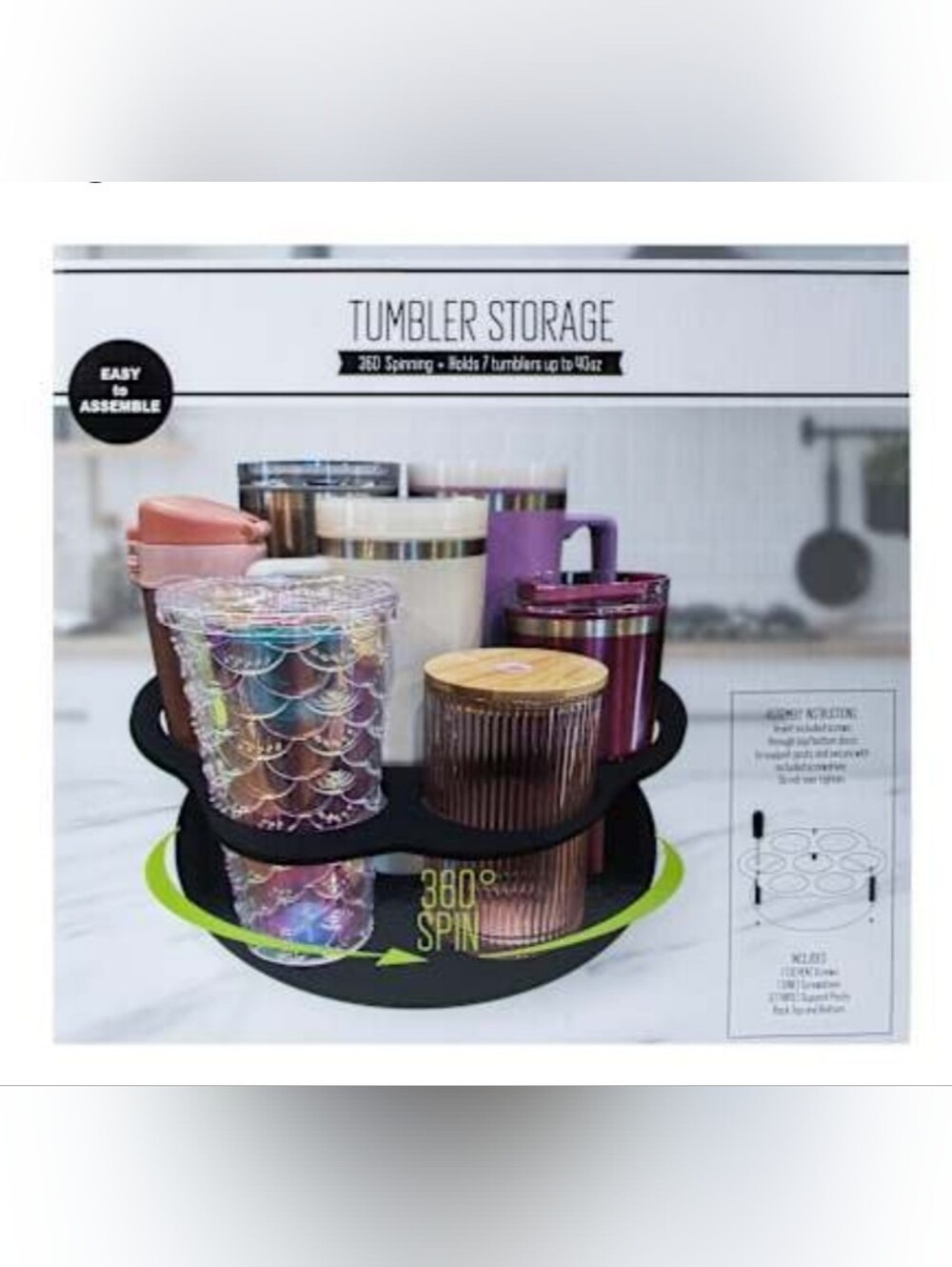 Tumbler Storage 360° Spinning Organizer - NIB - Picture 7 of 7